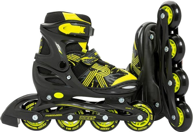 Load image into Gallery viewer, Roces Inline skates Jokey 3.0 softboot 82A zwart geel maat 30-33
