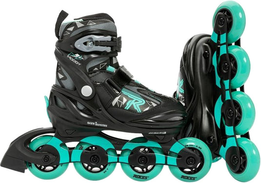 Roces Inline skates Moody Tif 82A zwart aqua maat 30-35