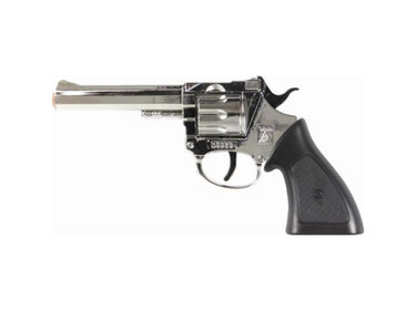 Johntoy wicke pistool rodeo 198mm, 100 shots, chroom, verpakt in doos