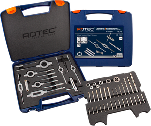 Rotec 900.2020k | handtap- en snijplaatset | metrisch | in abs-koffer | 45-dlg. - 900.2020k