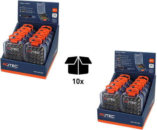 Rotec bitset | 34-delig | opti-line | ph-pz-t-sl-h-tt-sqd + bithouder - 827.9205