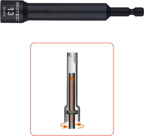 Cargue la imagen en el visor de la galería, Rotec dopsleutel extra diep | e6,3 bitopname | sw | 19x110 75 mm - 822.0019
