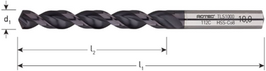 Rotec hss-e spiraalboor, din338, type tls1000, tialn, ø10,2 - 112.1020c