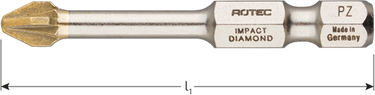 Rotec impact schroefbit pz 2 | l=50 | e6.3 | diamond | 2 stuks - 817.13022