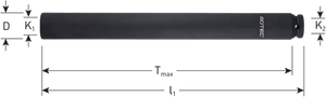 Rotec krachtdop | binnenvierkant 1 2 | extra lang | l=310 | sw 24 - 842.3024