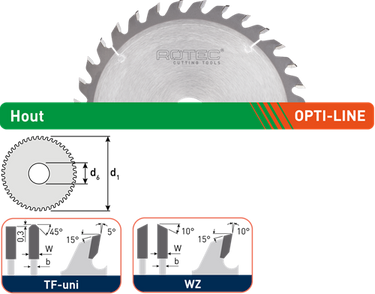 Rotec opti-line hm cirkelzaagblad voor handmachines | ø160x2,2x20 | z=48 | tf-uni - 553.0132