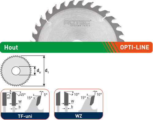 ギャラリービューアに画像をロードする, Rotec opti-line hm cirkelzaagblad voor handmachines | ø160x2,2x20 | z=48 | tf-uni - 553.0132
