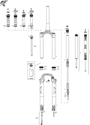 Rockshox verende voorvork recon silver rl susp.fork rs recon sil.rl 1 1 8 black oneloc