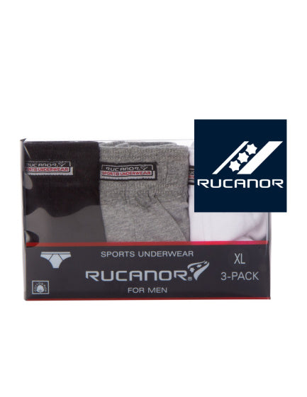 Load image into Gallery viewer, Rucanor Box-slips 3-pack heren zwart grijs wit maat M
