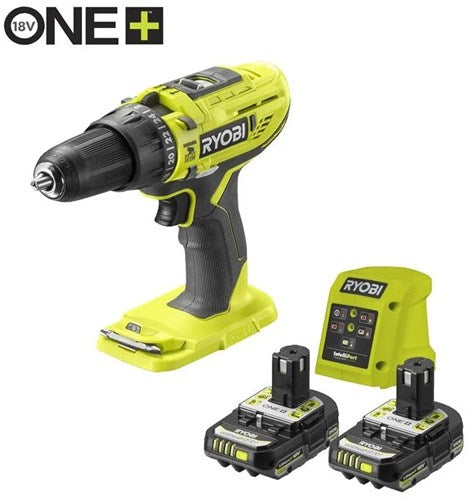 Ryobi r18pd32-2c20gp klopboormachine one+ | 18v | incl. accu's en lader - 5133006898