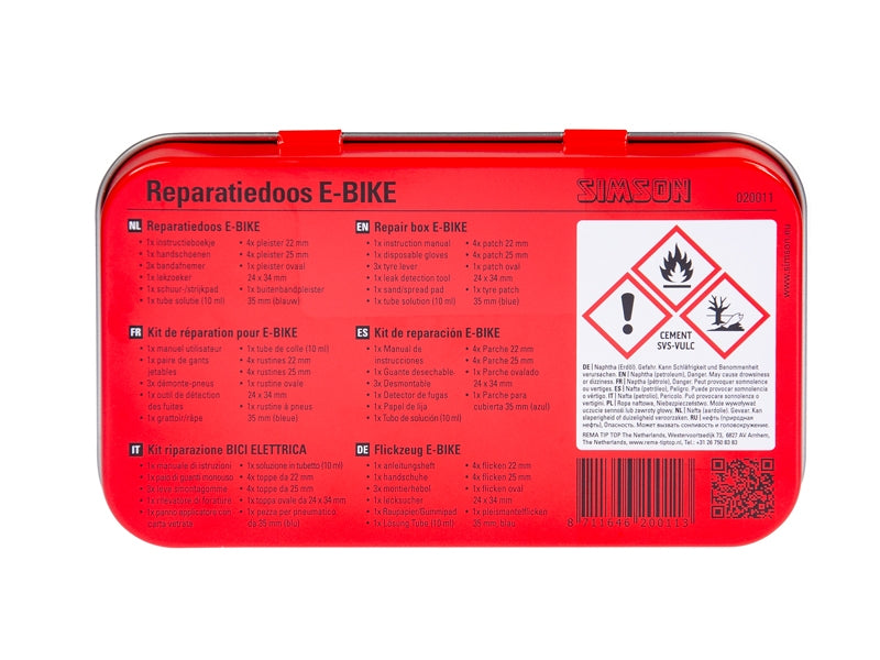 Load image into Gallery viewer, reparatiedoos E-bike aluminium rood wit 14-delig
