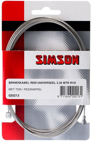 Binnenkabel Simson rem uni 2.35m