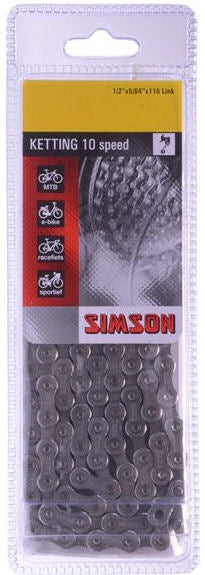 Load image into Gallery viewer, Simson Ketting Derailleur 10 - fietsketting 10-speed, anti-roest coating, 116 schakels, 1 2 X5 64
