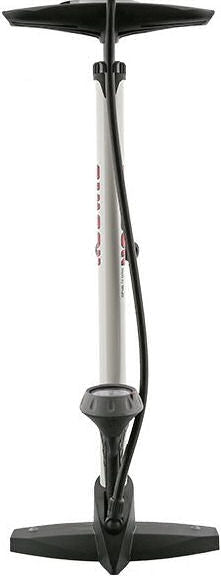 fietspomp met manometer staal 61 cm wit (020601)