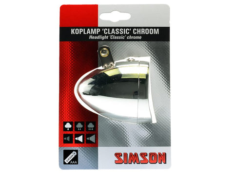 Simson koplamp Classic batterij chroom