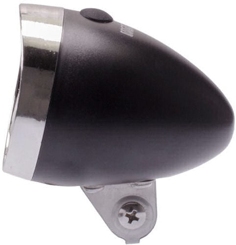 Load image into Gallery viewer, Simson voorvorkkoplamp Classic Mini zwart incl. bat. op kaart
