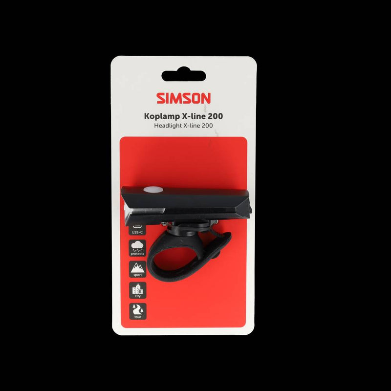 Afbeelding laden in galerijviewer, Simson koplamp aurora x-line 200 - usb-c oplaadbaar
