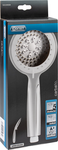 Load image into Gallery viewer, Cornat douchekop carballo 5s chroom-wit - sa330594
