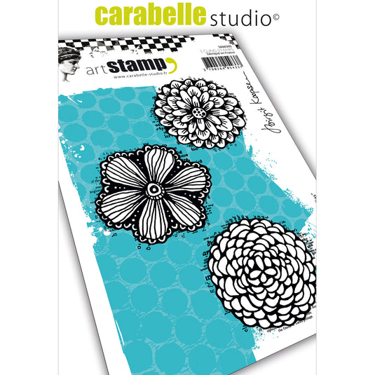 Carabelle studio • cling stamp a6 fanciful dahlias by birgit koopsen