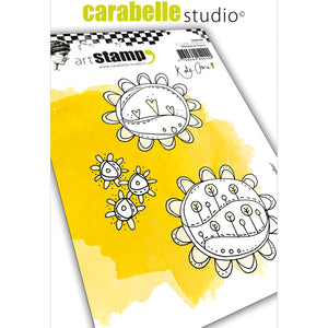 Carabelle studio • cing stamp a6 sunflower doodles by kate crane