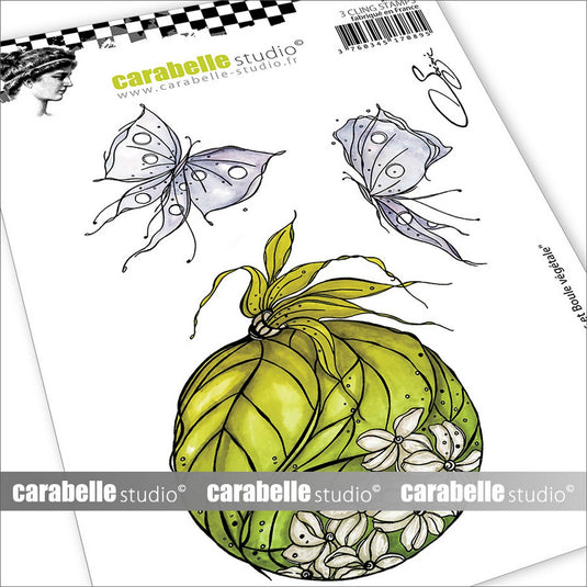 Carabelle studio • cling stempel papillons et boule végétale et by soizic