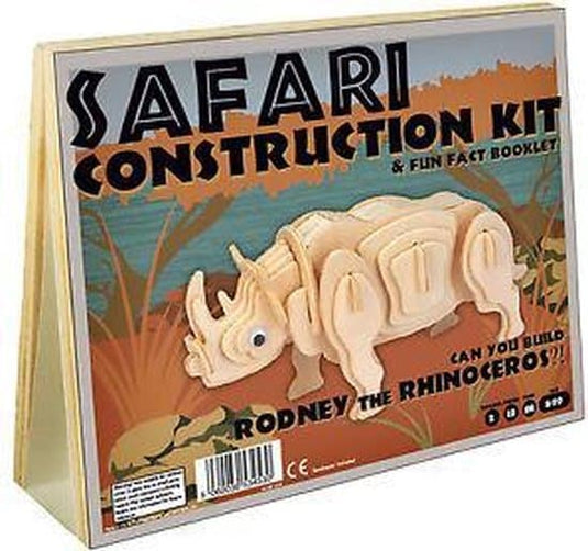 Asmodee neushoorn safari construction, bouwset van hout
