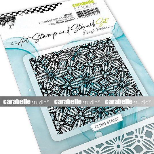 Carabelle studio • art stamp stencil set star flower pattern