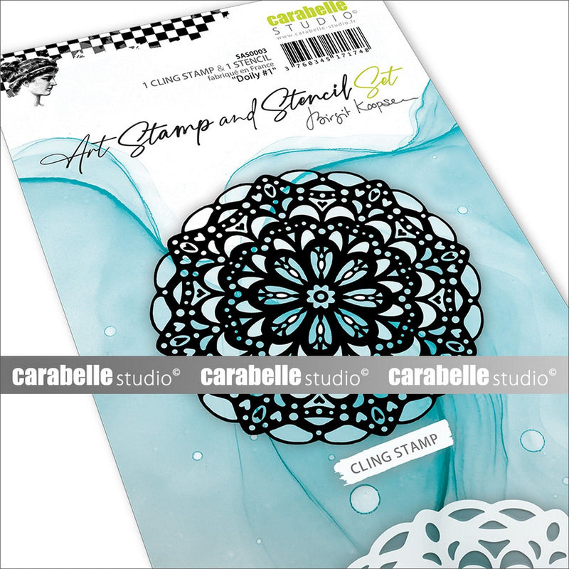 Load image into Gallery viewer, Carabelle studio • art stamp stencil set doily #1
