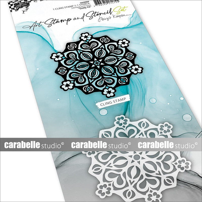 Load image into Gallery viewer, Carabelle studio • art stamp stencil set doily #2
