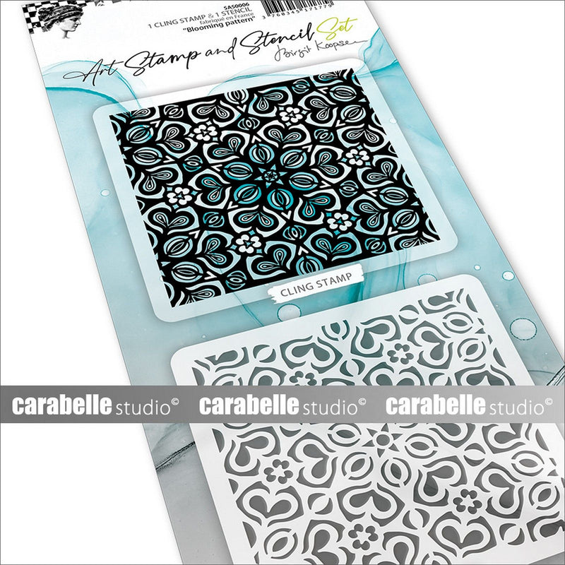 Load image into Gallery viewer, Carabelle studio • art stamp stencil set blooming pattern
