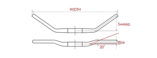 Stuur Wien Ø31.8 B=640mm, 35° gebogen - mat zwart