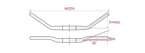 Stuur Wien Ø31.8 B=640mm, 35° gebogen - mat zwart