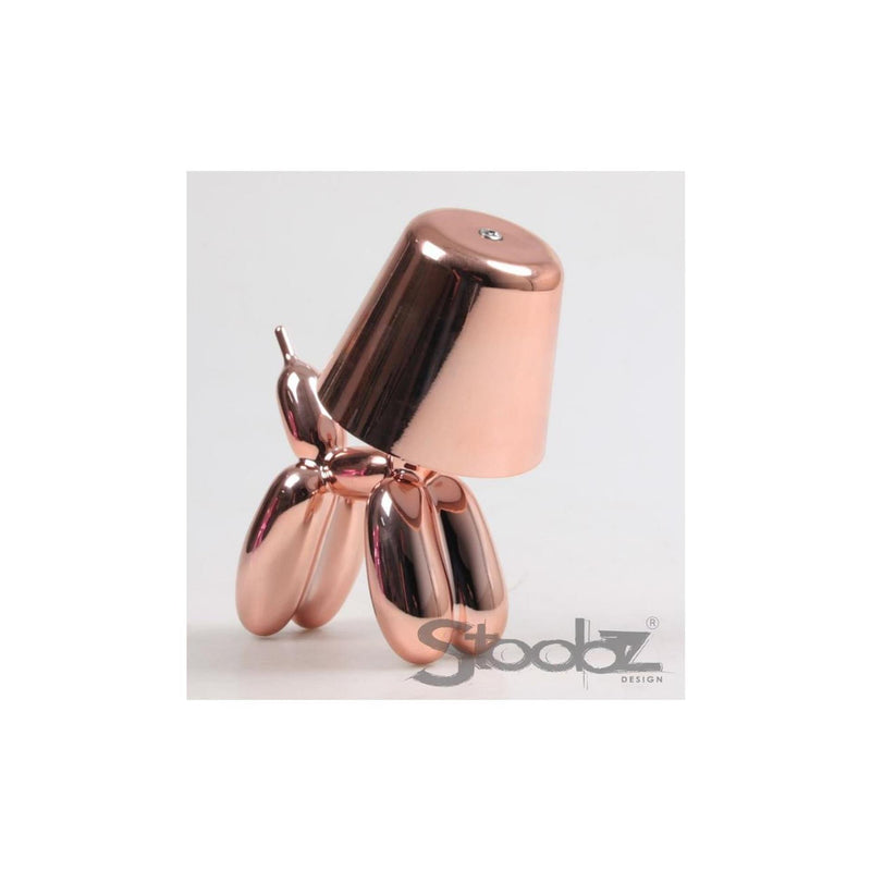Cargue la imagen en el visor de la galería, Stoobz design led tafellamp ballon hond verzilverd rose goud 16x10x18cm
