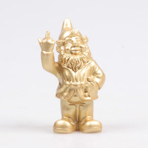 Stoobz design stoobz polystone beeld kabouter f*ck you goud 10cm