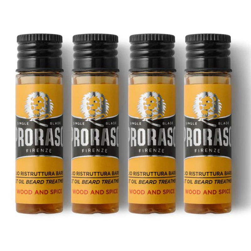 Afbeelding laden in galerijviewer, Proraso hot oil beard treatment wood spice 4x17ml
