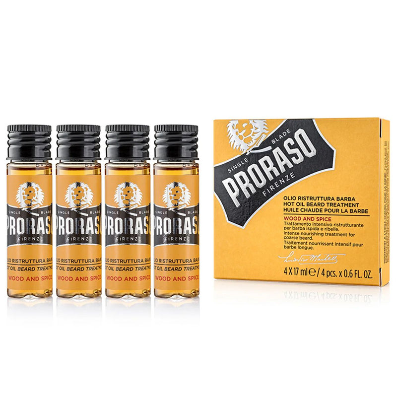 Afbeelding laden in galerijviewer, Proraso hot oil beard treatment wood spice 4x17ml
