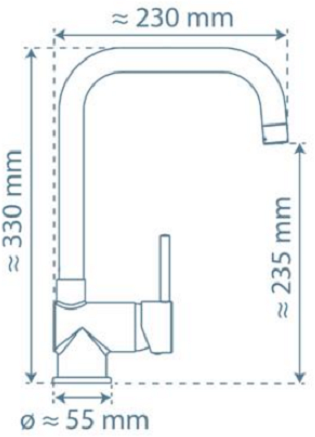 Schütte schutte - york mengkraan keuken met l-uitloop, chroom - 79616