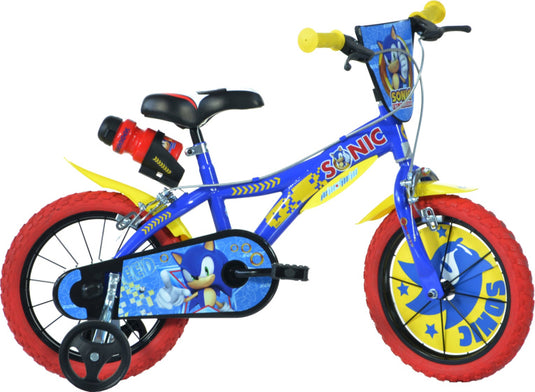 Dino sonic 16 inch 27 cm jongens knijprem blauw geel