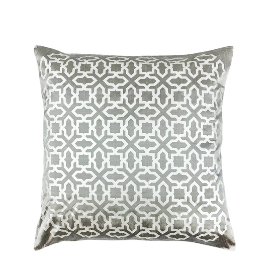Seq home zijden kussenhoes zilver wit 45x45cm