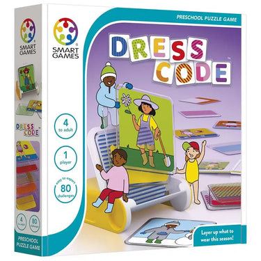 Smartgames dress code - educatief logisch puzzelspel - 80 uitdagende opdrachten - vormen- en kleurenspel voor kleuters - vanaf 4 jaar