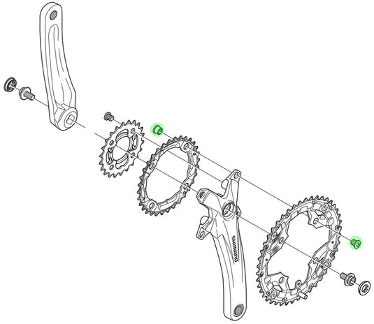 Shimano chainring bolts for fc-m391 mt300 (4 pieces)