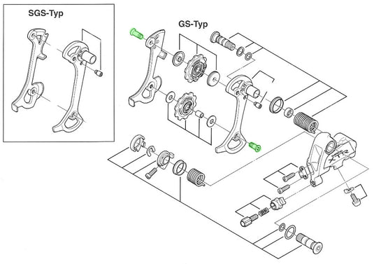 Shimano guide pully bolt for rd-m950 951 952 970 rd-7700 5500