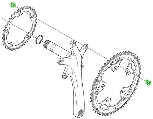 Shimano sora chainring bolts for fc-3550 (5 pieces)