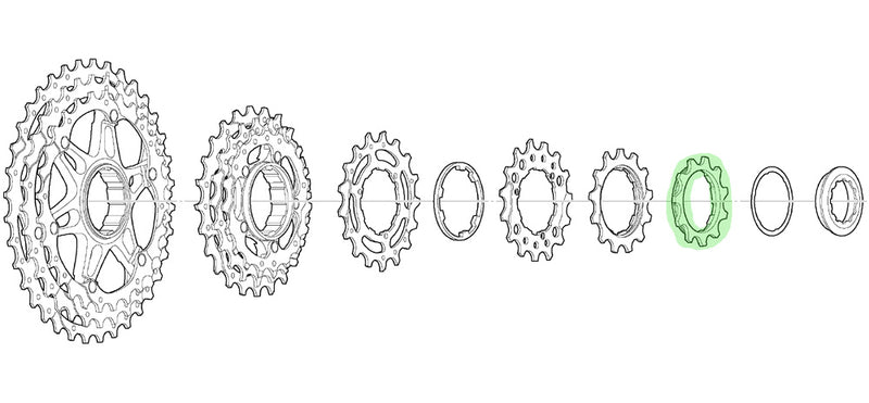 Load image into Gallery viewer, Shimano sprocket 11t with spacer for cs-m771-10 bj bk
