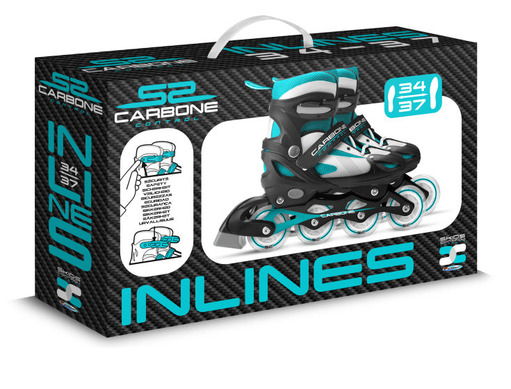 Load image into Gallery viewer, Skids control - Carbone inline skates semi-softboot verstelbaar zwart maat 34-37
