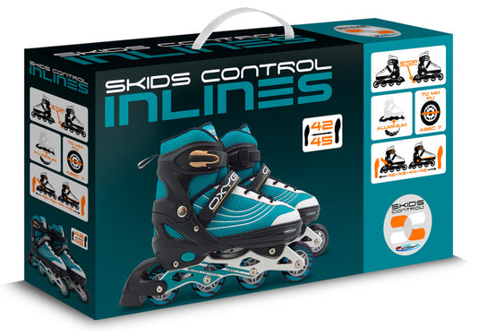 Skids control - Oxygen inline skates semi-softboot verstelbaar petrol maat 42-45