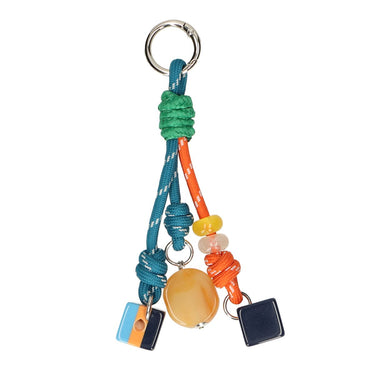 Jvdl bag charm oranje blauw met gekleurd blokje