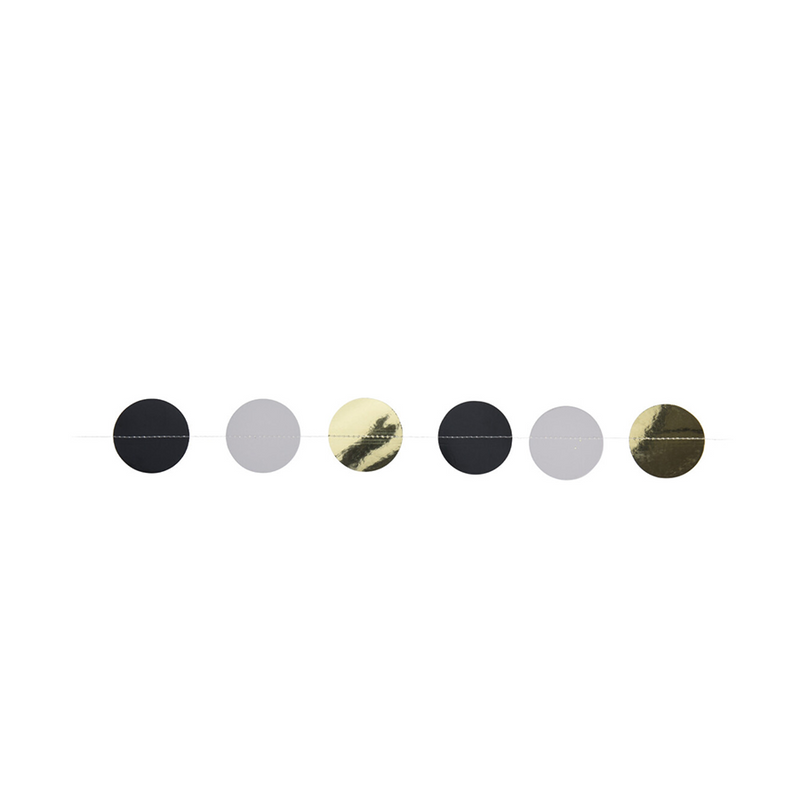 ギャラリービューアに画像をロードする, Slinger confetti zwart wit goud 200cm 2 stuks
