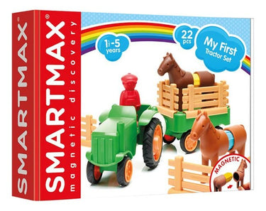 Smartmax my first tractor set - magnetische tractor en paarden - 22-delige bouwset - educatief speelgoed voor peuters - vanaf 1 jaar