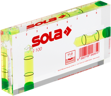 Sola r100 architecten waterpas - 100x50x15 mm - 01622101 - tot 0.25 m - rood
